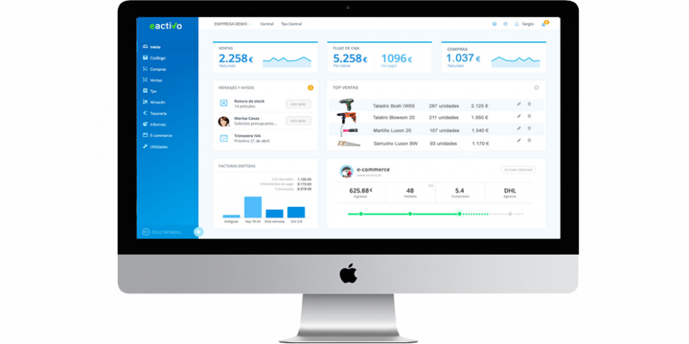 eactivo, programa de facturación, tpv, gestión empresarial, contabilidad y ERP en modalidad nube cloud para usuarios MAC APPLE